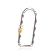 D-Shaped Climbing Carabiner with Screw Lock