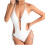 Women's backless one-piece swimsuit with cutouts and 1