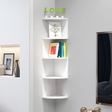 3-Tier Corner Bookshelf White