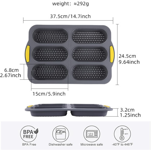 Rectangular Loaf Pan Nonstick Carbon Steel 15x11x2 Inch 2