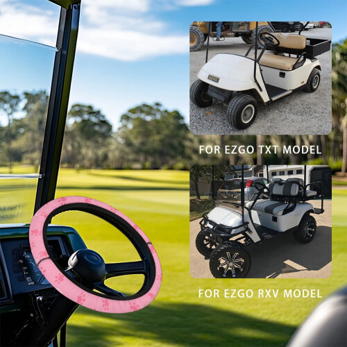 Dog Paw Golf Cart Steering Wheel Cover – Soft Texture, 1