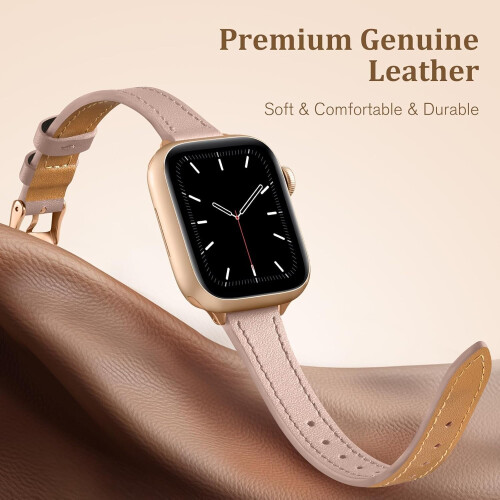 Slim Top Grain Leather Apple Watch Band 38mm–49mm 2