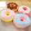 3D Donut Throw Pillow White Pink 14.9 Inch 2
