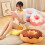 3D Donut Throw Pillow White Pink 14.9 Inch 5