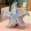 Star-Shaped Throw Pillow Blue Plush Decorative Cushion 2