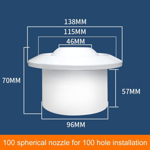 ABS Round AC Exhaust Vent 360 Rotating Spherical Jet Vent 2