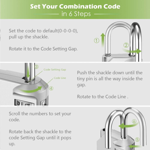 4-Digit Combination Lock Outdoor Waterproof Silver 1