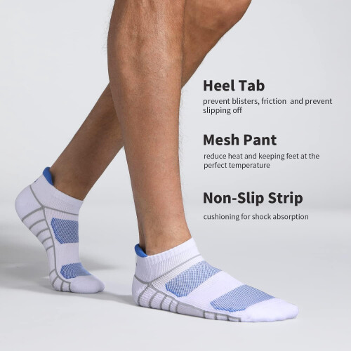 Athletic Running Ankle Socks Low Cut Cushioned 6 Pairs 1