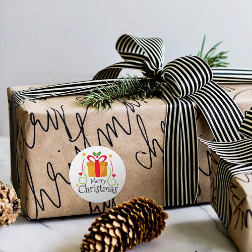 Christmas Stickers Round 500 pcs 4 designs 2