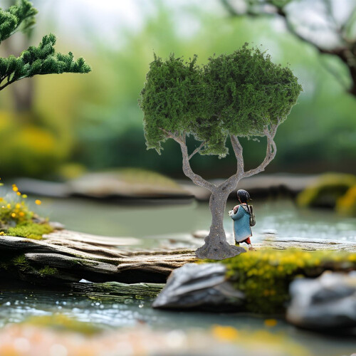 OUNONA Mini Model Trees for Model Train Scenery 2 pcs 1