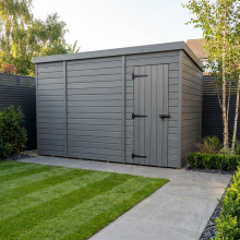 10x4 Pent Composite Shed Tanalised (Single Door, No Windows)