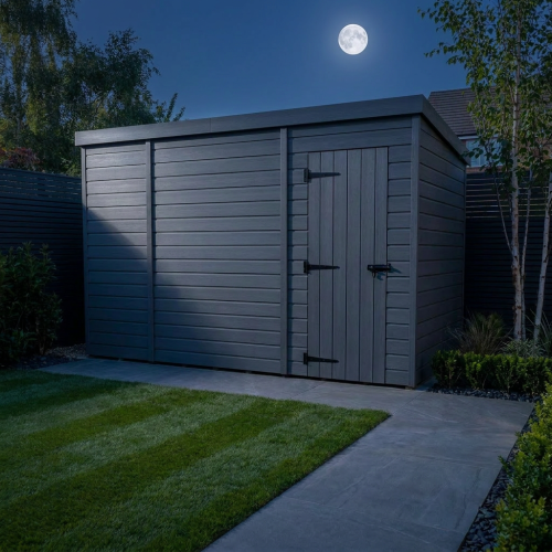 10x4 Pent Composite Shed Tanalised (Single Door, No Windows) 2