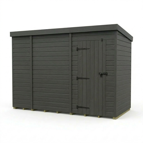 10x4 Pent Composite Shed Tanalised (Single Door, No Windows) 1