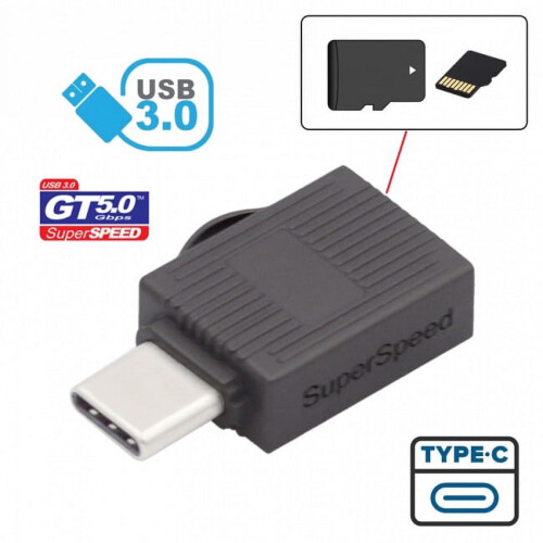 USB-C to Micro SD Card Reader Adapter 5Gbps 1