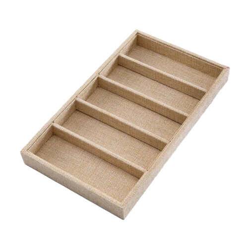 Glasses Display Tray Linen Sunglasses Organizer Box 5 Grid 1