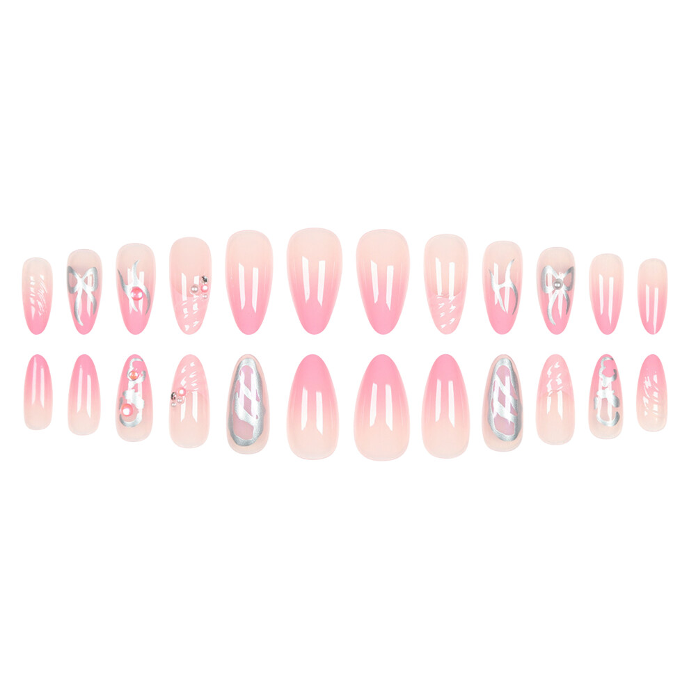Dcph-Clothing 3D Pink Gradient Press-On Nails For Girls