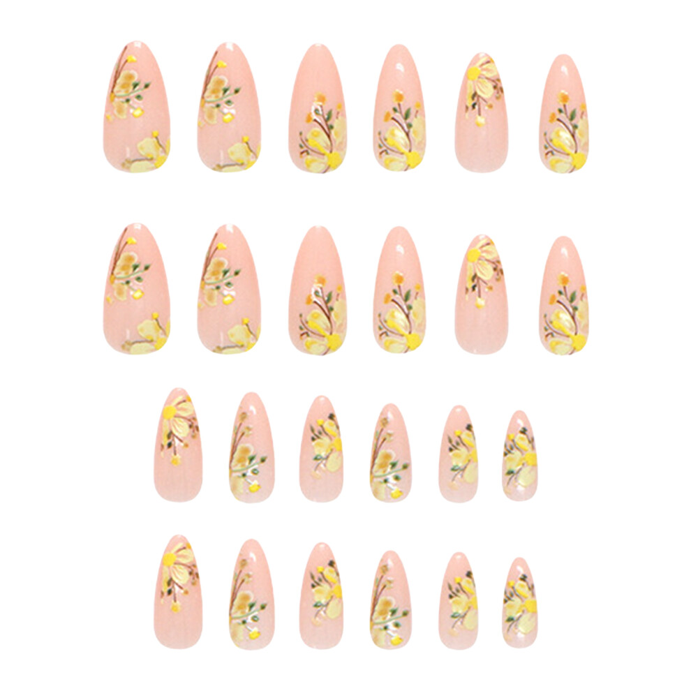 Dcph-Clothing Floral False Nails - Long Lasting & Flexible