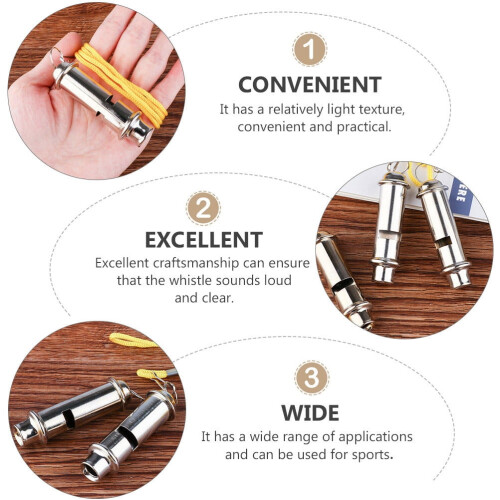 Multi-Use Whistle Stainless Steel Silver 3pcs 2