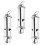 Multi-Use Whistle Stainless Steel Silver 3pcs 5