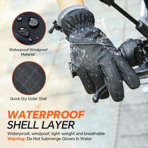 Winter Gloves Waterproof Windproof Thermal Touch-Screen Grip 2