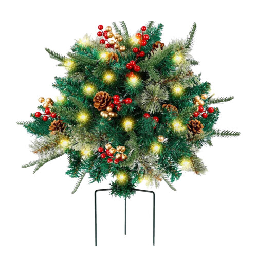 Artificial Christmas Tree with LED Lights 118.1 in Green 1