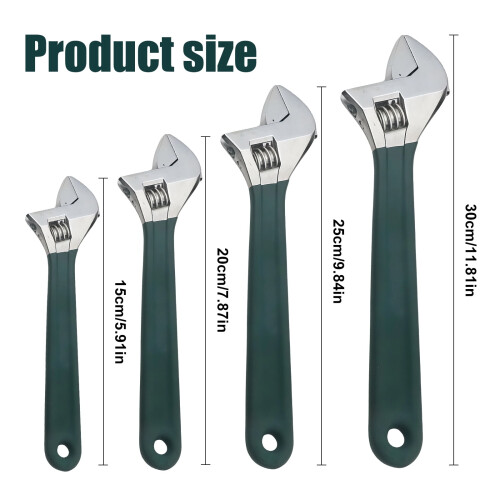 Adjustable Wrench Slip-Resistant Coated Handle 1