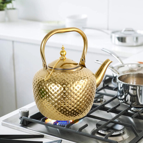 Tea Kettle Gold Stainless Steel 2L with Infuser 1