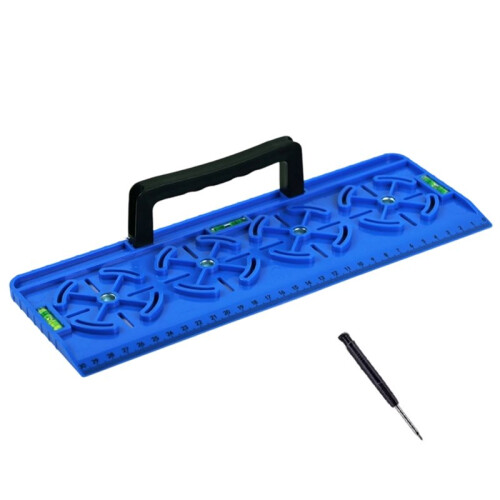Drilling Template with Level and Ruler: Wall Drilling Positioning Plate,Adjustable Mounting Outlet Drilling Template