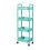 4-Tier Kitchen Storage Cart with Armrests and Casters Green 3