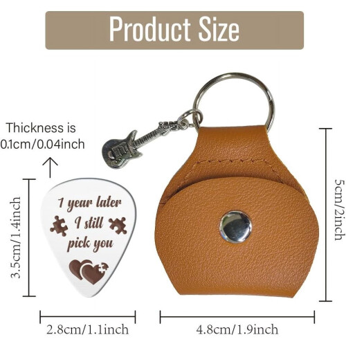 Stainless Steel Guitar Pick with Case 1 Pack 1
