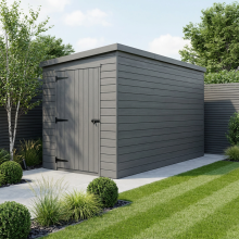 4x9 Pent Composite Shed Tanalised (Single Door, No Windows)