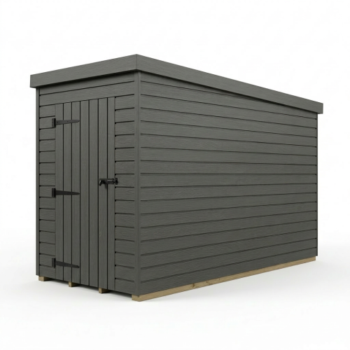 4x9 Pent Composite Shed Tanalised (Single Door, No Windows) 1
