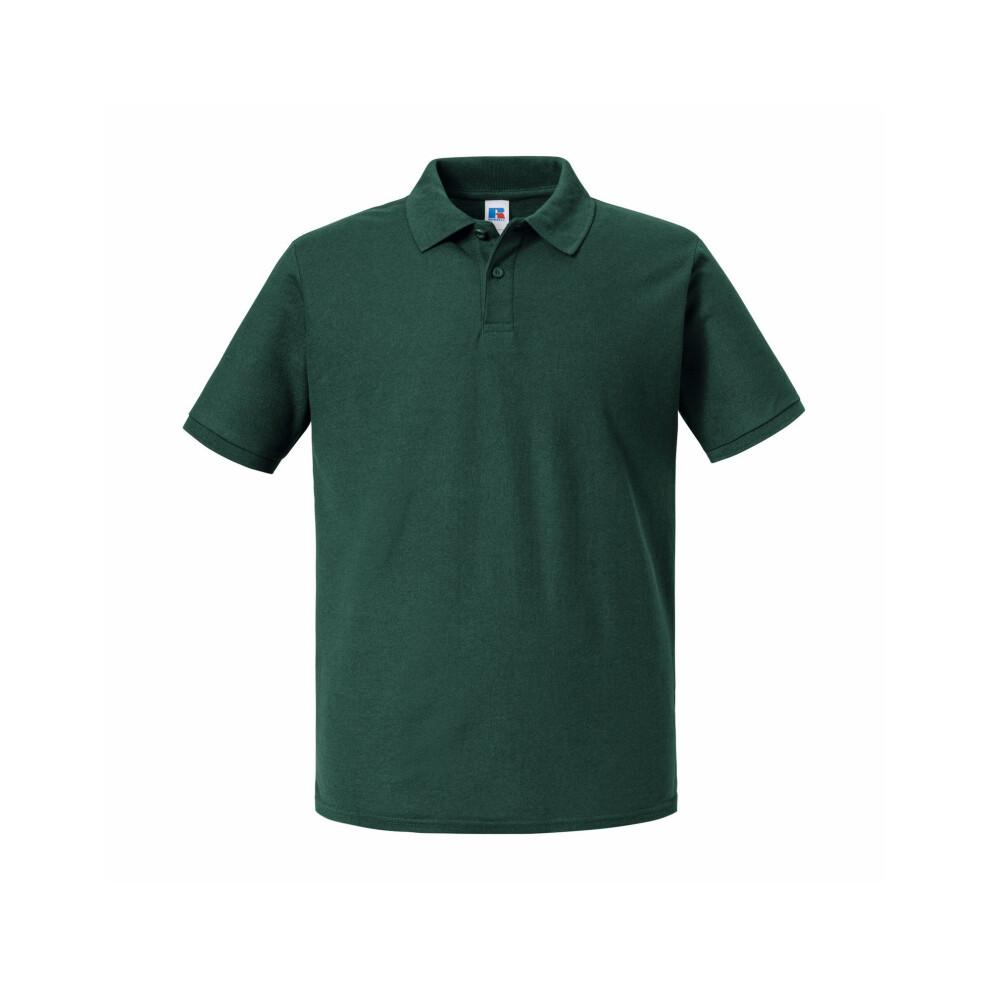 Russell (S, Bottle Green) Mens Authentic Pique Polo Shirt
