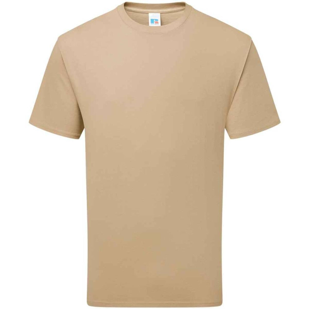 Russell (L, Tan) Mens Ringspun Cotton Classic T-Shirt
