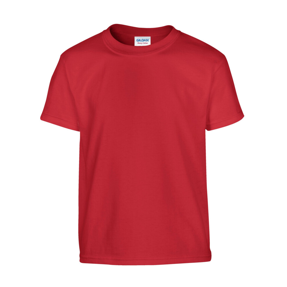 Gildan (3-4 Years, Red) Childrens/Kids Plain Cotton Heavy T-Shirt