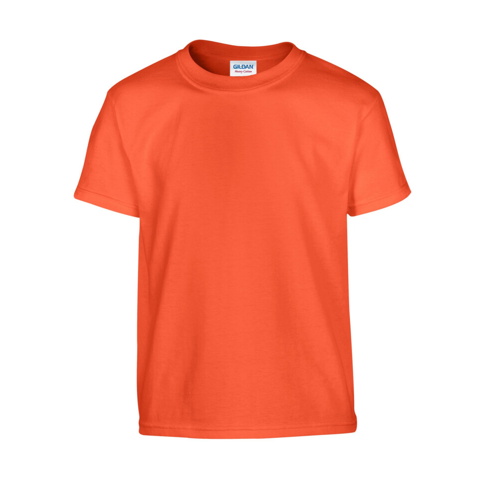 Gildan (3-4 Years, Orange) Childrens/Kids Plain Cotton Heavy T-Shirt
