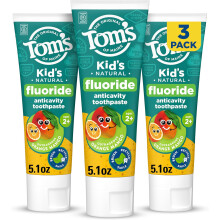 Tom's of Maine Natural Kids Fluoride Toothpaste, Orange Mango, 5.1 oz 3pk | 5.1 oz, 3 Pack, For Kids Ages 2 and Up, Great Toddler Toothpastes