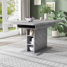 Extendable dining table, dining table with storage