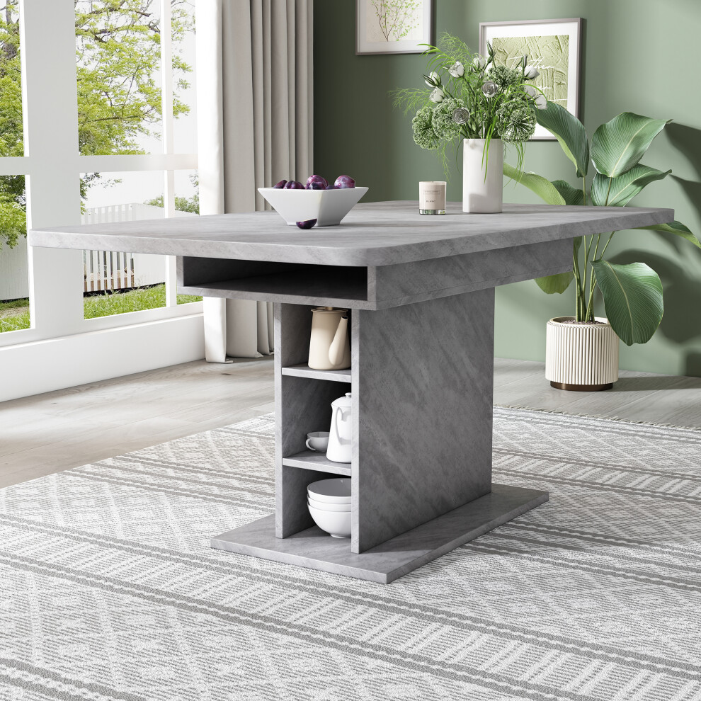 Extendable dining table, dining table with storage