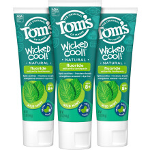 Tom's of Maine Natural Wicked Cool! Fluoride Toothpaste for Kids, Mild Mint, 5.1 oz. 3-Pack