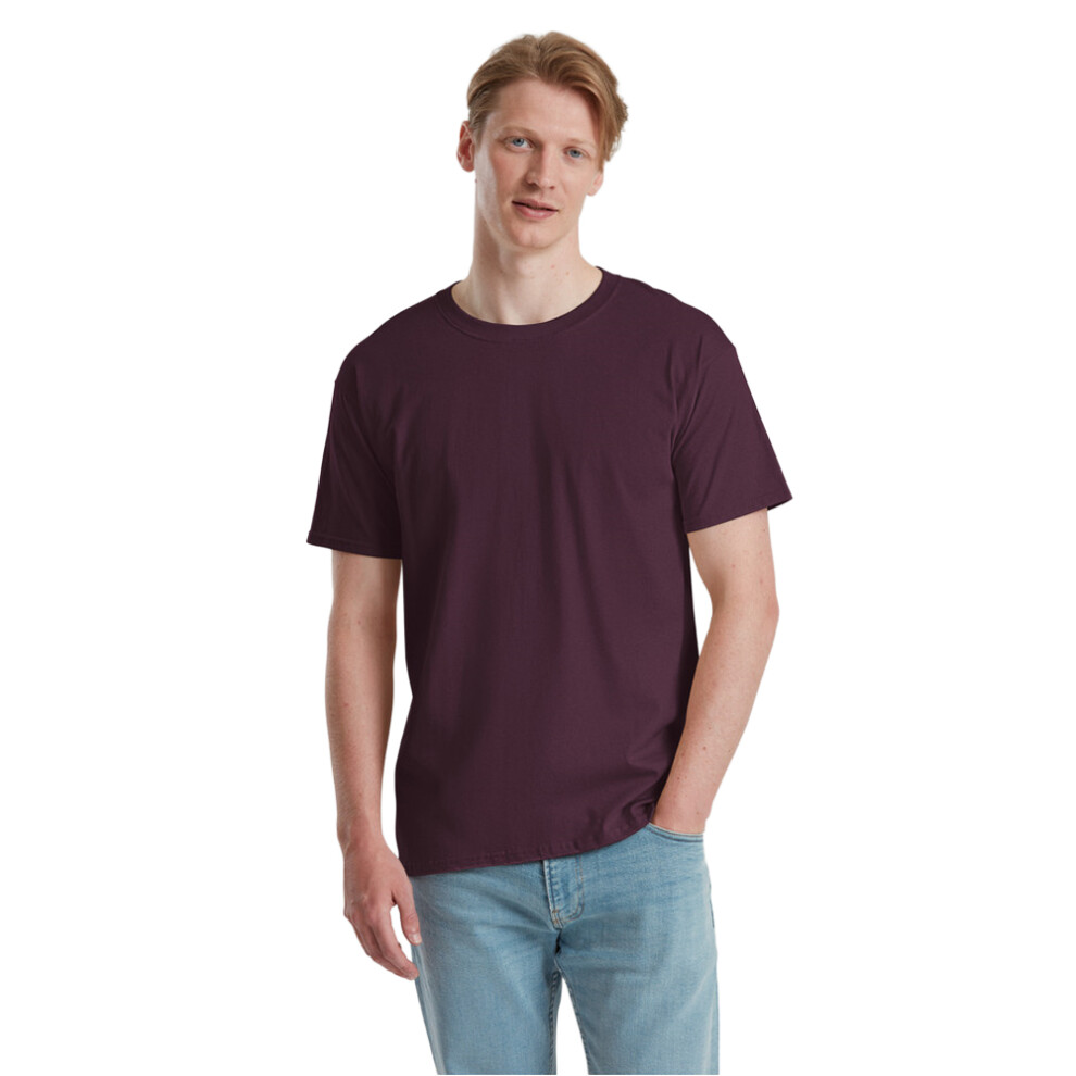Fruit Of The Loom (Xl Uk, Dark Plum) Mens Iconic 195 Ringspun Premium Tshirt