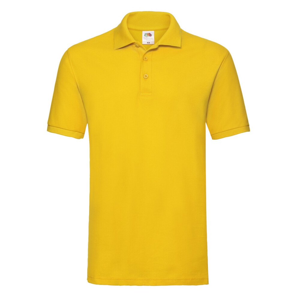 Fruit Of The Loom (L, Sunflower) Mens Premium Pique Polo Shirt