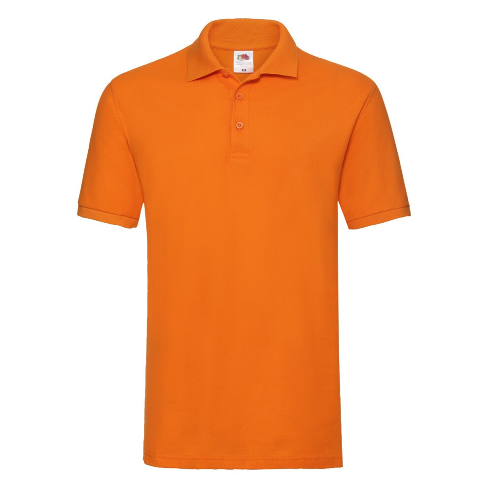 Fruit Of The Loom (S, Orange) Mens Premium Pique Polo Shirt