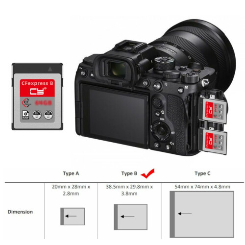 CY CFexpress Type-B 128GB Memory Card with CFE CFB Adapter 1