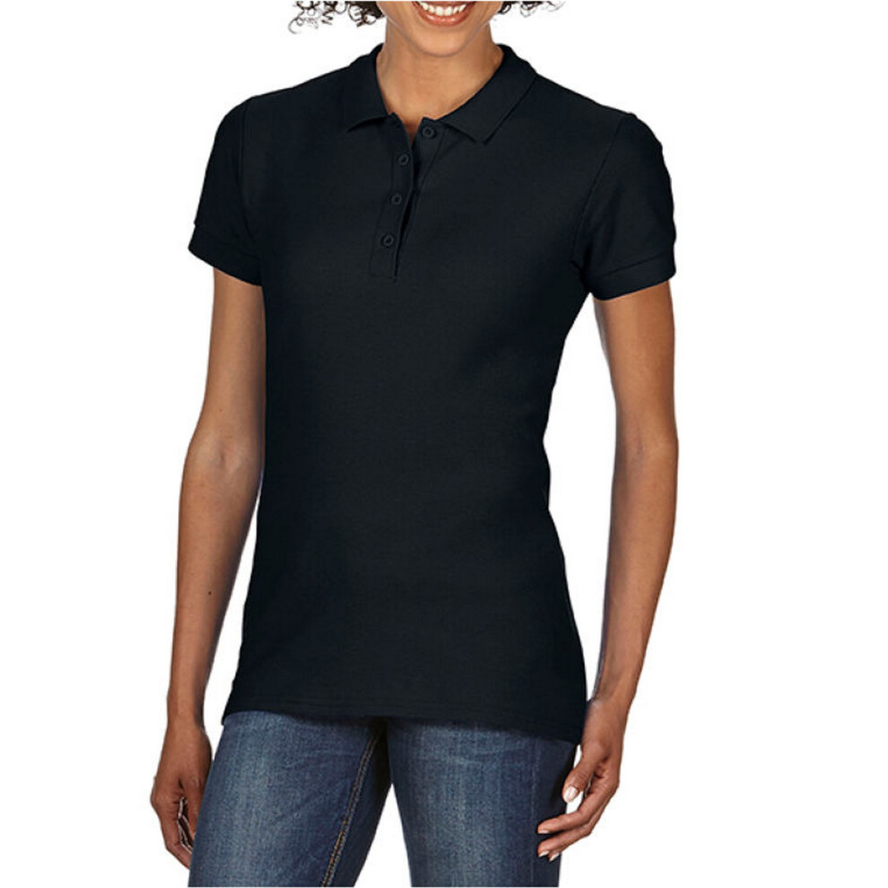 Gildan (Xxl, Black) Womens/Ladies Double Piqué Polo Shirt