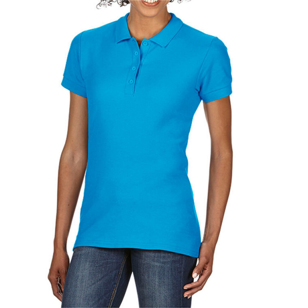 Gildan (Xxl, Sapphire Blue) Womens/Ladies Double Piqué Polo Shirt