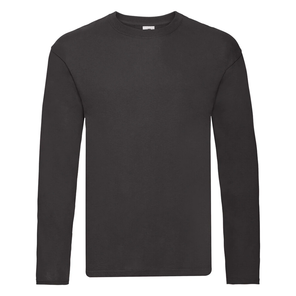 Fruit Of The Loom (L, Black) Mens Original Long Sleeve T-Shirt