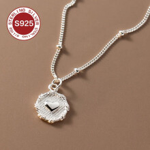 Sterling Silver Heart Pendant Necklace Bohemian Lace Chain