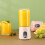 Portable Mini Blender Cup with 6-Blade USB Charging Yellow 8