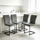 AINPECCA 4PCS Dining Chairs Velvet Cantilever Chairs Grey 1